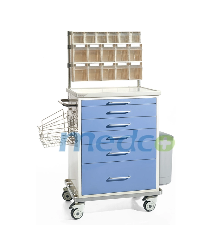 Color Steel Meidcal Anaesthetic Trolly