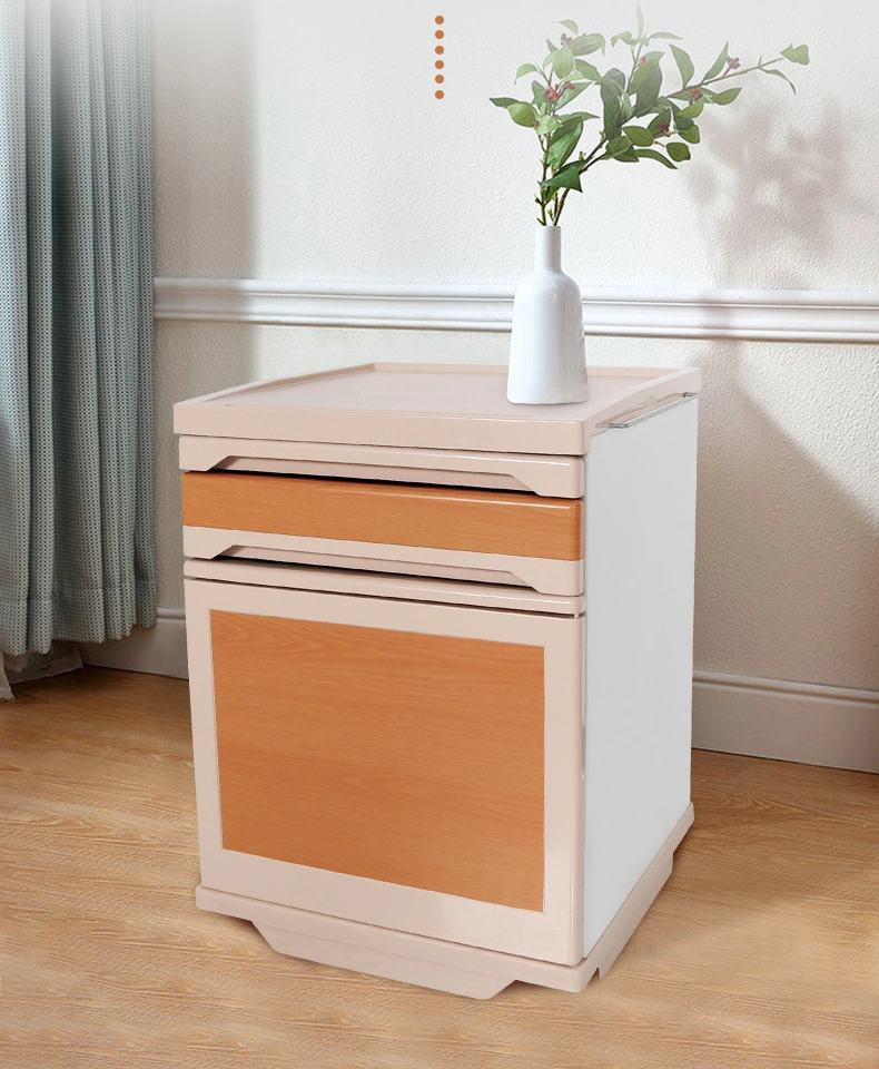 Low Price ISO Hospital Medical Equipment Device Furniture ABS Hospital Nursing Table Bedside Table Cabinet Used in Patient Nursing Home Rooms for Older