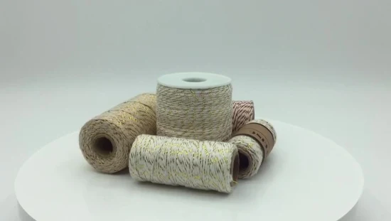 Bola de cuerda de algodón al por mayor fabricada a medida 2 mm x 100 g blanco/rojo