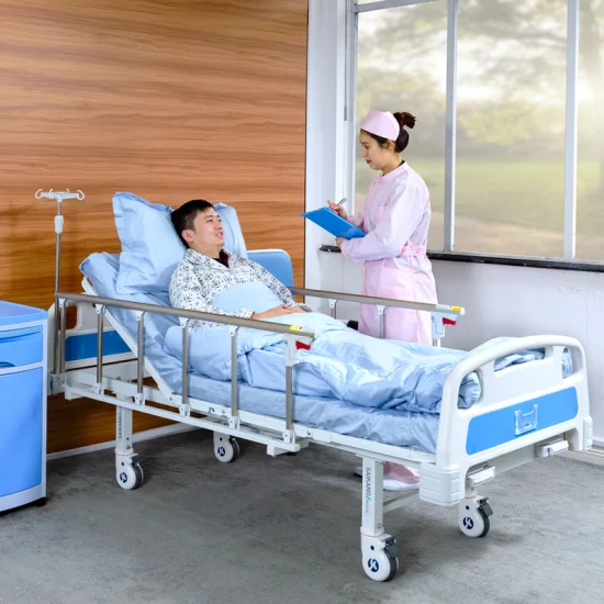 A2K Saikang Venta al por mayor de metal móvil 2 manivelas 2 funciones cama de hospital médica manual ajustable